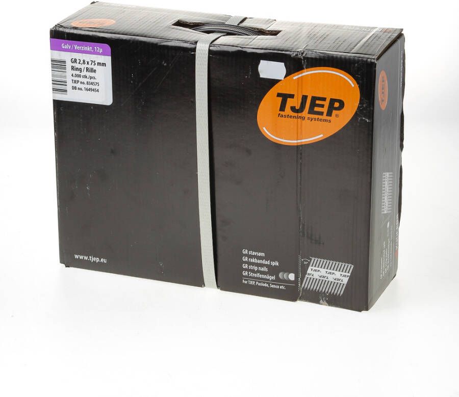 Tjep Stripnagel d-kop 2 8x75ring 34gr verz. (4000)