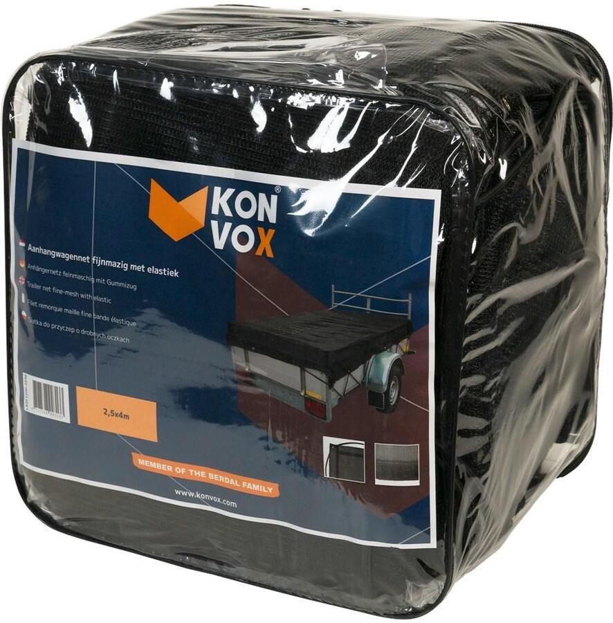 Mtools Konvox Aanhangwnet fijnmazig met elastiek 2 5x4m Zwart |
