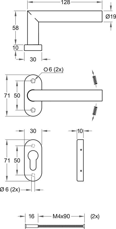 Wallebroek Deurkruk op rozet TIPO zwart ovaal rozet PC - Foto 1