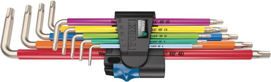 Wera 3967 9 TX SXL Multicolour HF Stainless 1 Stiftsleutelset met vasthoudfunctie RVS 9-delig 05022689001