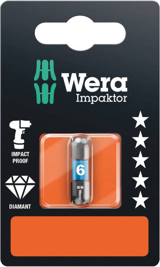 Wera 840 1 IMP DC Impaktor Bits SB Hex-Plus 6.0 x 25 mm 1 stuk(s) 05073906001