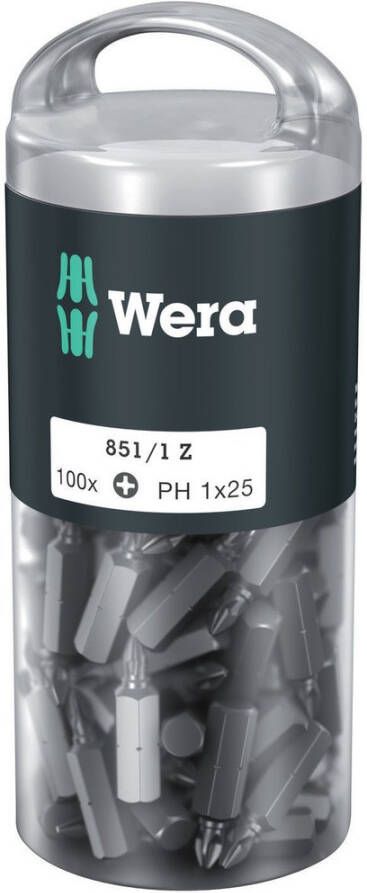 Wera 851 1 Z Bits Phillips PH 1 x 25 mm (100 Bits pro Box) 1 stuk(s)