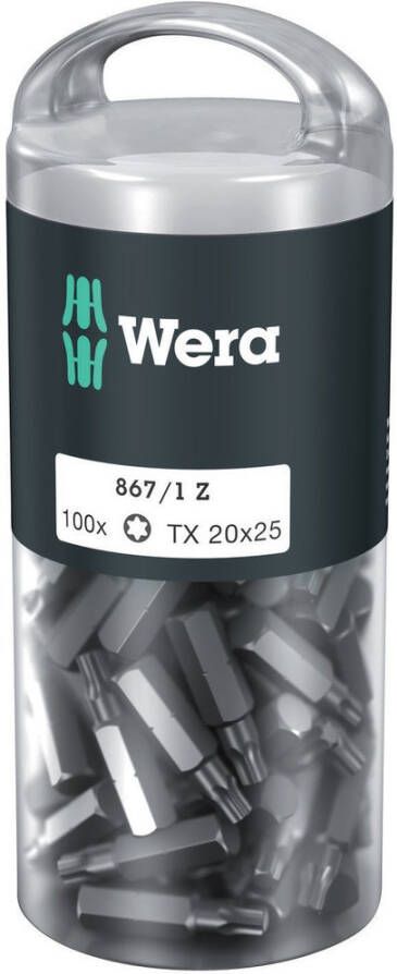 Wera 867 1 Z TORX DIY 100 TX 20 x 25 mm (100 Bits pro Box) 1 stuk(s) 05072448001