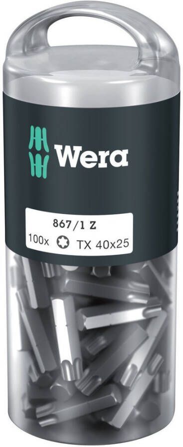 Wera 867 1 Z TORX DIY 100 TX 40 x 25 mm (100 Bits pro Box) 1 stuk(s) 05072452001