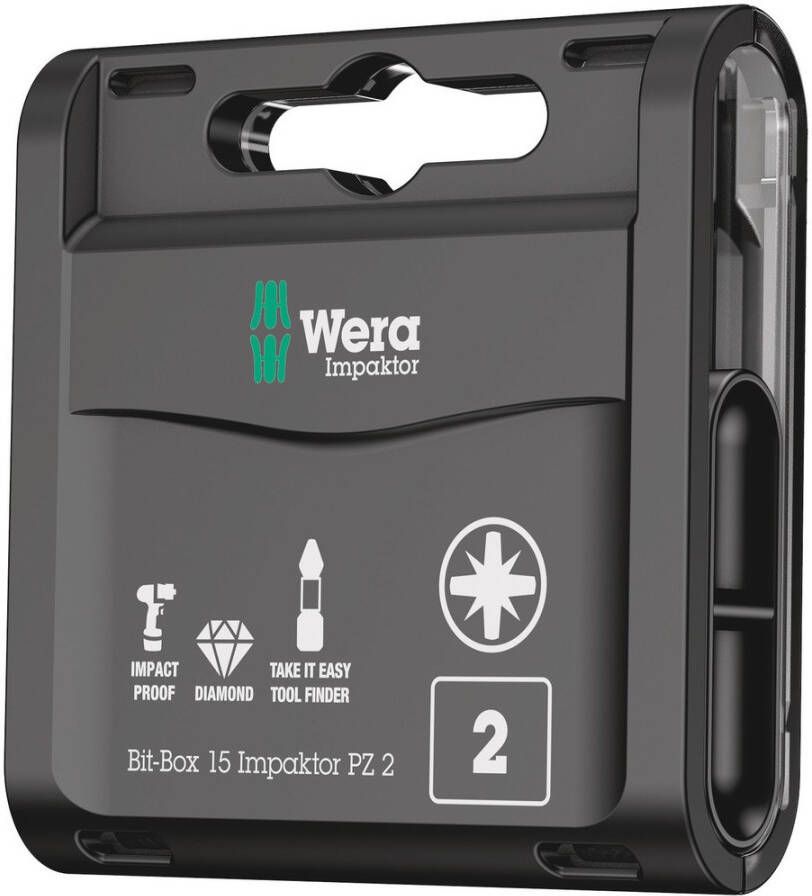 Wera Bit-Box 15 Impaktor PZ 2 15-delig 1 stuk(s) 05057763001