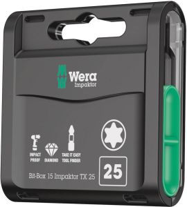 Wera Bit-Box 15 Impaktor TX 25 15-delig 1 stuk(s)