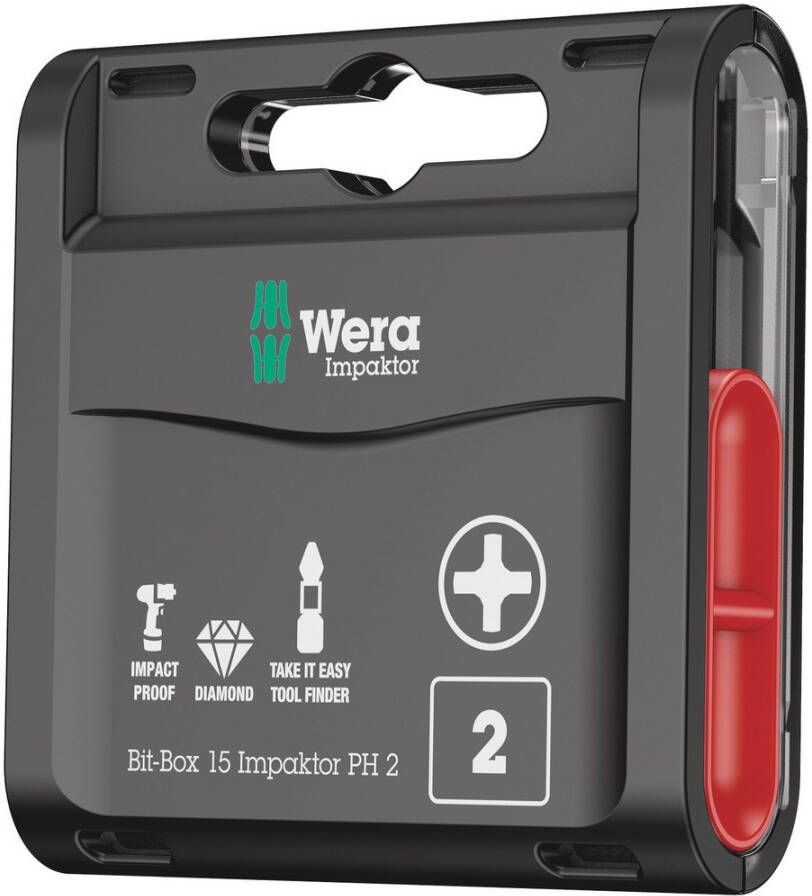 Wera Bit-Box 15 Impaktor PH 2 15-delig 1 stuk(s) 05057752001