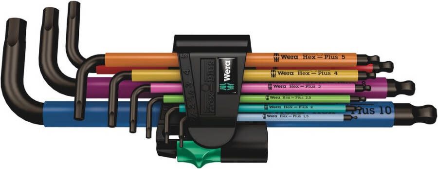 Wera 950 SPKL 9 SM N Multicolour Stiftsleutelset metrisch BlackLaser 9 -delig 1 stuk(s) 05022089001