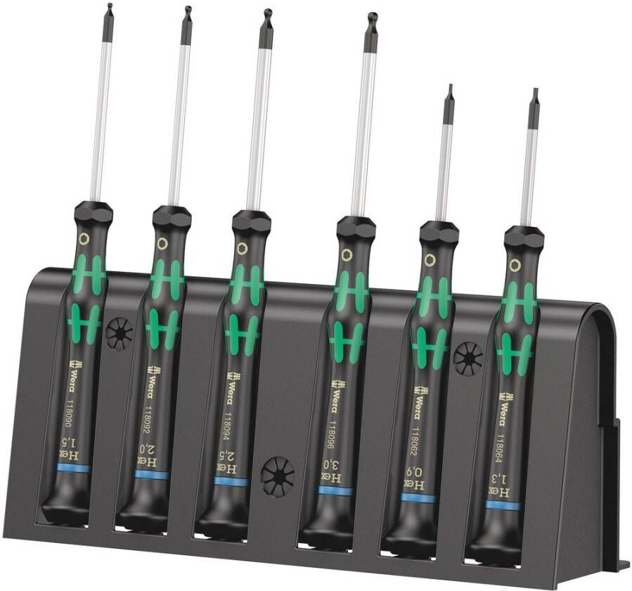 Wera 2052 6 Micro-schroevendraaierset + houder 6 -delig 1 stuk(s) 05118156001