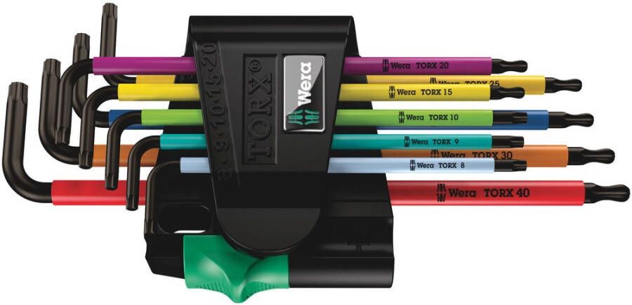 Wera 967 SPKL 9 TORX BO Multicolour Stiftsleutelset | BlackLaser | 9-delig 05024335001