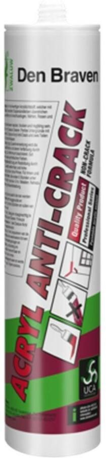 Den Braven Zwaluw Acrylaatkit Anti-Crack 310Ml Wit 11615201