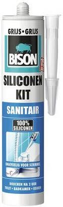 Bison Siliconenkit Sanitair Grijs Crt 300Ml*12 Nl 1491322 - Foto 1