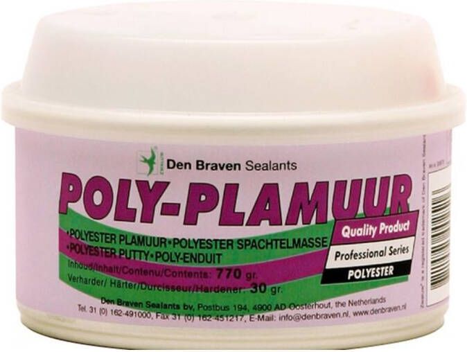 DEN BRAVEN Zwaluw Poly-Plamuur 2-componenten 800 gr. Gebroken wit | Mtools
