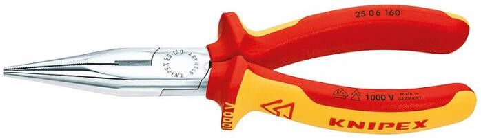 Knipex Radiotang recht met zijsnijder | 160 mm | VDE 2506160