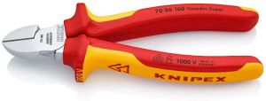 Knipex Zijsnijtang verchroomd ge‹soleerd met meer-componentengrepen VDE-getest 160 mm 7006160