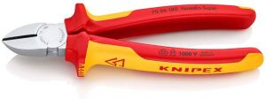 Knipex Zijsnijtang verchroomd ge‹soleerd met meer-componentengrepen VDE-getest 180 mm 7006180