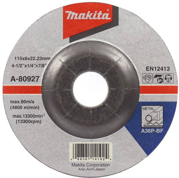 Makita Accessoires Afbraamschijf 115x6 0mm metaal A-80927