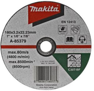 Makita A-85379 Doorslijpschijf 180x22 23x3 2mm steen | Mtools