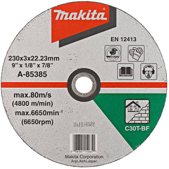 Makita A-85385 Doorslijpschijf 230x22 23x3 2mm steen | Mtools