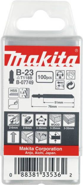 Makita Accessoires Decoupeerzaagblad B23 T118B | 100 stuks B-07749