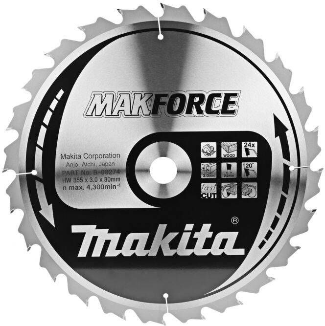 Makita Accessoires Cirkelzaagblad hout 355x30x3 0 24T 20g B-08274