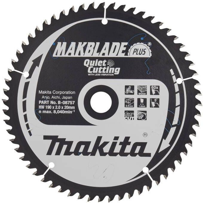 Makita B-08757 Cirkelzaagblad Hout | Mtools