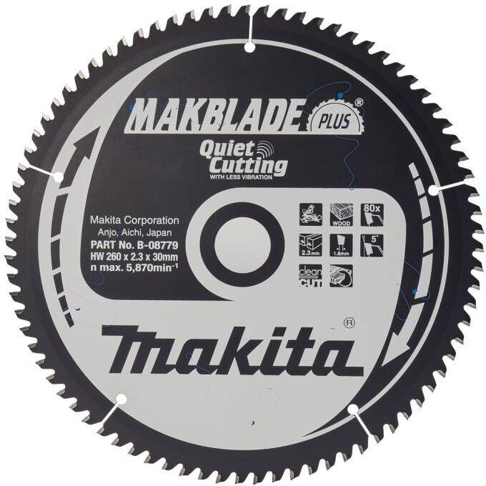 Makita Accessoires Zaagb Hout 260x30x80T 5G B-08779