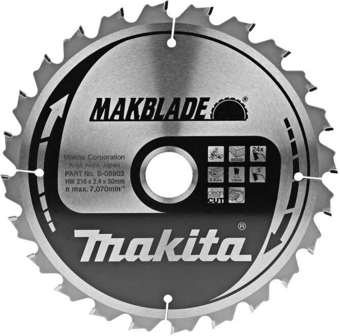 Makita Accessoires Cirkelzaagblad hout 216x30x2 1 24T B-08903