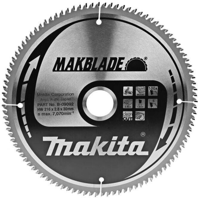 Makita Accessoires Cirkelzaagblad hout 216x30x2 1 100T (B-32867)