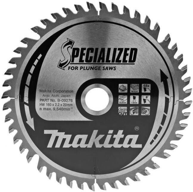 Makita Accessoires Cirkelzaagblad hout 160x20x2 2 48T 8g B-09276