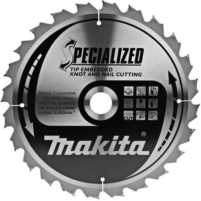 Makita Accessoires Cirkelzaagblad TipE 270x30x2 6 24T 23g B-09450