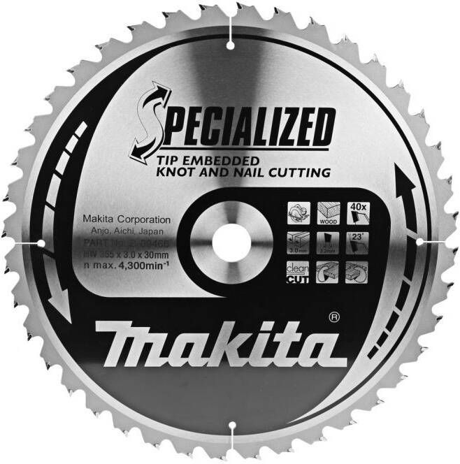 Makita Accessoires Cirkelzaagblad TipE 355x30x3 0 40T 23g B-09466