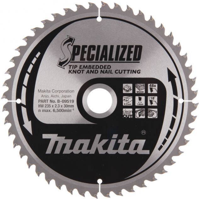 Makita Accessoires Cirkelzaagblad TipE 235x30x2 3 48T 18g B-09519