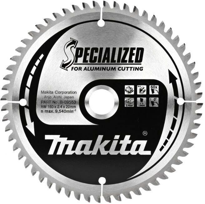 Makita Accessoires Cirkelzaagblad alu 160x20x2.4 60T 0g B-09553