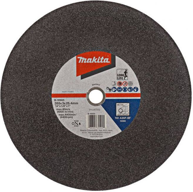 Makita B-10665-5 Doorslijpschijf 355x25 4x3 0mm staal | Mtools