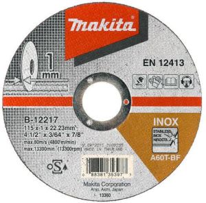 Makita B-12217 Doorslijpschijf 115x22 23x1 0mm RVS | Mtools