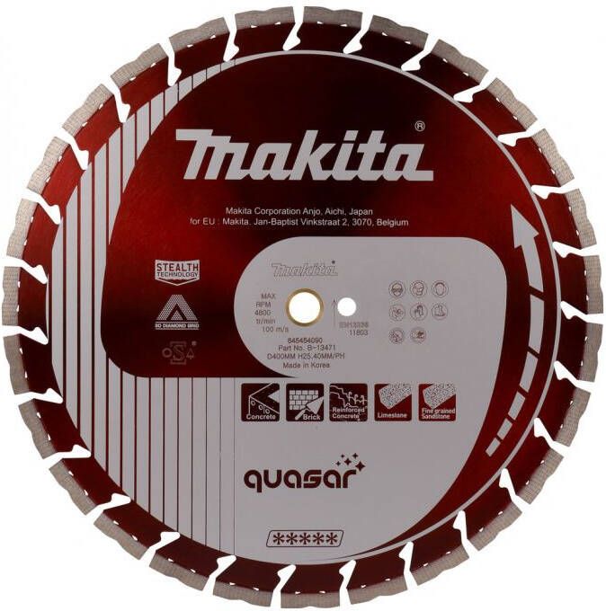 Makita B-13471 Diamantschijf 400x25 4x3 0mm rood | Mtools