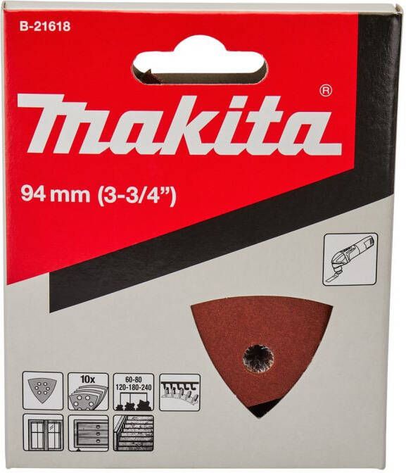 Makita Accessoires Schuurvel K60 K80 K120 K180 K240 Red Velcro B-21618
