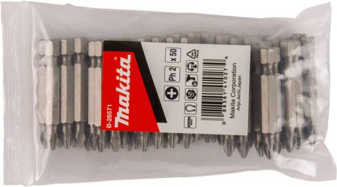 Makita B-26571 Schroefbit PH2x50mm navul 50 stuks | Mtools