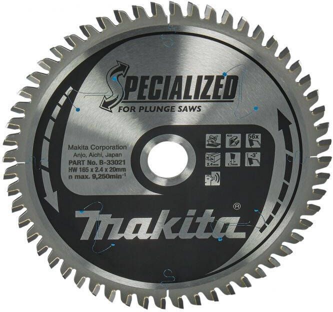 Makita Accessoires Invalcirkelzaagblad | Aluminium | 165X20X2 4 56T -3G B-33021