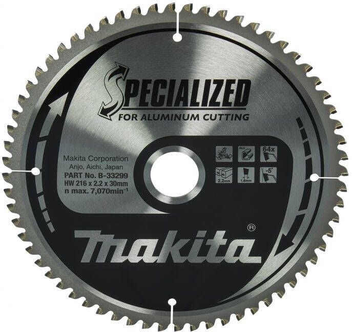 Makita Accessoires Afkortzaagblad Aluminium | Specialized 216x30x2 2 64T -5g B-33299