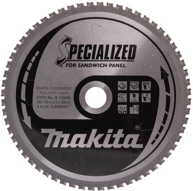Makita Accessoires Cirkelzaagblad | Sandwichpaneel | Hm 270X30 60T B-33598