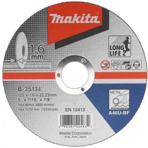 Makita B-35134 Doorslijpschijf 125x22 23x1 6mm staal | Mtools