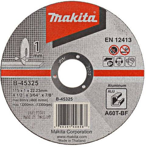 Makita B-45325 Doorslijpschijf 115x22 23x1 0mm aluminium | Mtools