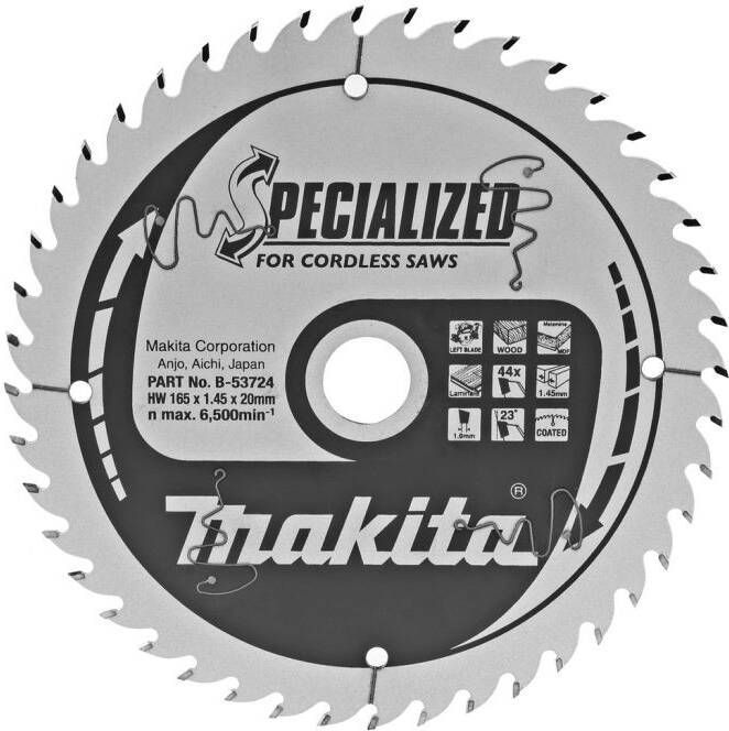 Makita Accessoires Zaagb Lami 165x20x1 45 44T 23g B-53724