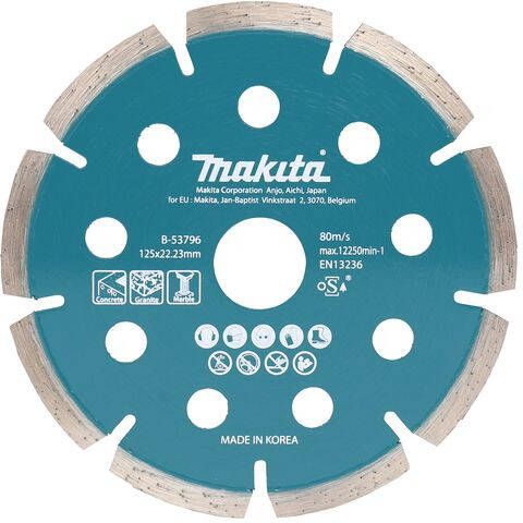 Makita B-53796 Diamantschijf 125x22 23x1 6mm | Mtools