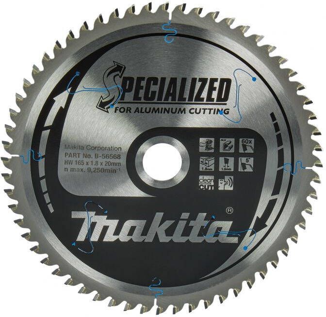 Makita Accessoires Afkortzaagblad Aluminium 165X20 60T Alu B-56568