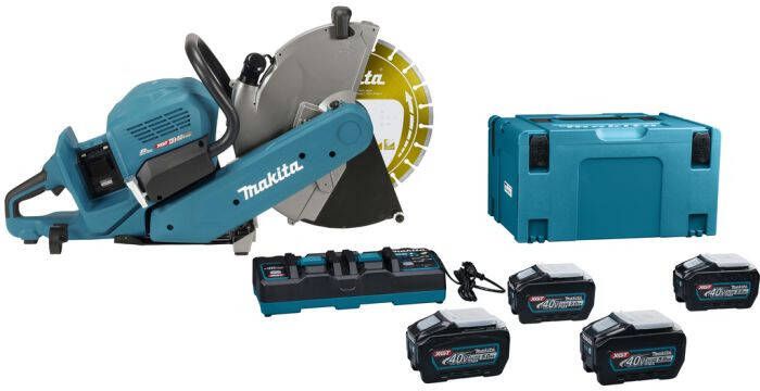 Makita CE002GT401X | XGT 2x40 V Max Doorslijper 355mm | 4 x 5.0 Ah accu + duo snellader | met AWS zender | In Mbox CE002GT401X