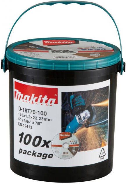 Makita Accessoires Doorslijpschijf RVS 125x22 23x1 2mm 100 stuks D-18770-100
