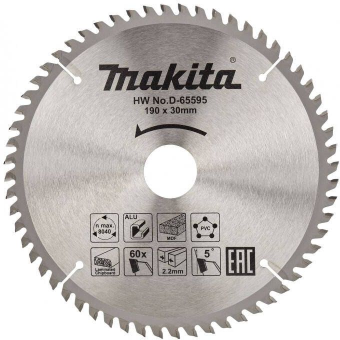 Makita Accessoires D-65595 Afkortzaagblad | div. materialen | 190x30x2 2 | 60T | 5g D-65595